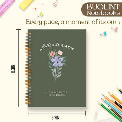 Letters to Heaven Memorial Journal Gift 5.5x8.3in(Green) - color: Green