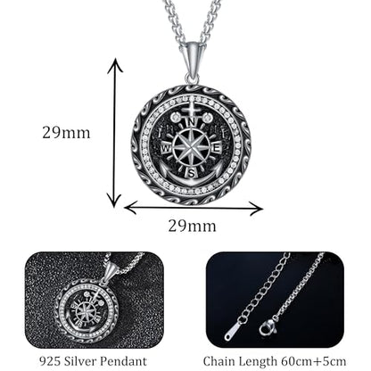 925 Sterling Silver Patron Saint Necklace Amulet Miraculous Medal Pendant Jewelry for Men Women with Friendship Talisman Travel Inspirational Gifts - color: black-I
