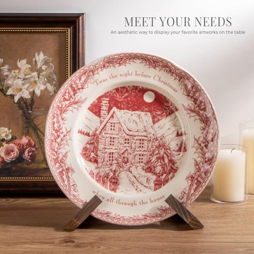 ANBOXIT Plate Stand for Display - 6.5 Inch Plate Holder Easel | Wooden Decorative Table Top Plate Stand, Picture Frame Holder for Photo