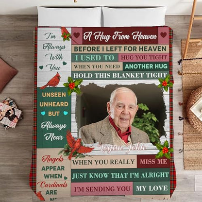Custom Memorial Blanket with Picture, Memorial Gifts for Loss of Loved One - color: A Hug from Heaven 4