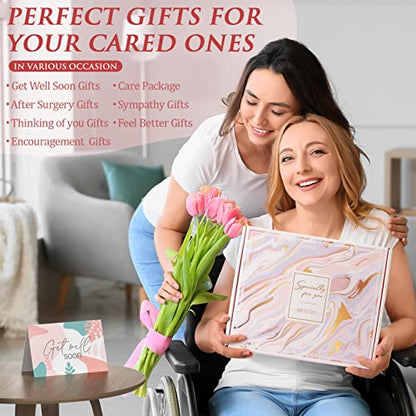 Get Well Soon Gifts for Women, Inspirational Birthday Gifts for Women, Self Care Package Get Well Gift Baskets for Friends After Surgery, Sympathy Thinking of you Gifts, Feel Better Cancer Care Gifts - color: A1.Pink