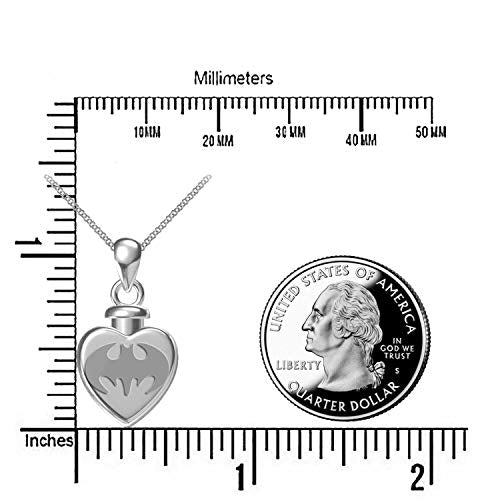 BEILIN 925 Sterling Silver Heart Cremation Jewelry Keepsake Urn Necklace for ashes : Forever in My Heart - style: Bat