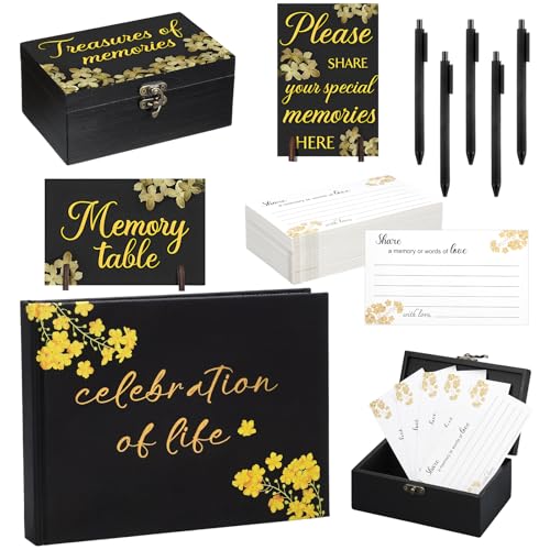 Celebration of Life Guest Book Funeral Memory Cards, Forget Me Not - style: Forget Me Not