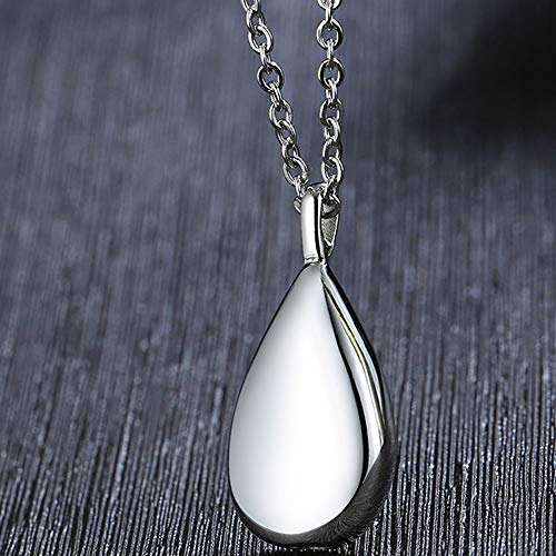Jude Jewelers Stainless Steel Wate Drop Tear Shaped Memorial Keepsake Cremation Ash Urn Pendant Necklace - color: Silver