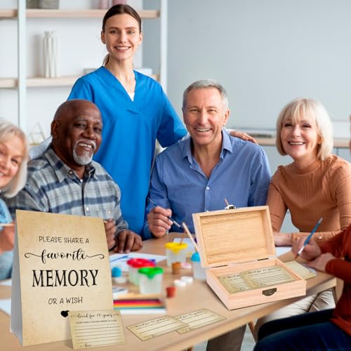 70th Birthday Party Share a Memory Set, 1956 Birthday Gifts for Women Men, 1956 Wooden Share A Memory Box with Memory Sign and 50 Pcs Memory Cards, 1956 Birthday Gifts, 70th Birthday Party Decorations - style: 70-1956