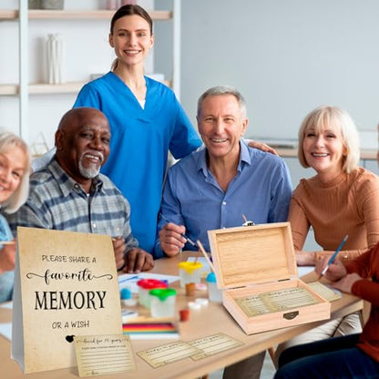 70th Birthday Party Share a Memory Set, 1956 Birthday Gifts for Women Men, 1956 Wooden Share A Memory Box with Memory Sign and 50 Pcs Memory Cards, 1956 Birthday Gifts, 70th Birthday Party Decorations - style: 70-1956