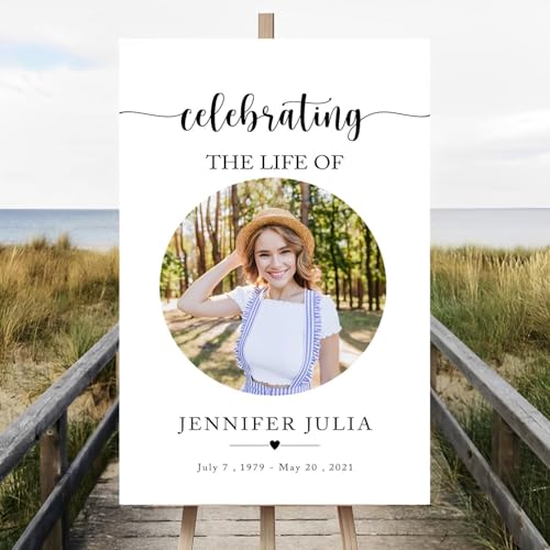 Personalized Funeral Welcome Sign With Image - Celebration of Life Welcome Sign - Funeral Welcome Sign - Memorial Sign Poster - Celebration Of Life Sign - Funeral Photo Sign - In Loving Memory Sign - color: Multi 1