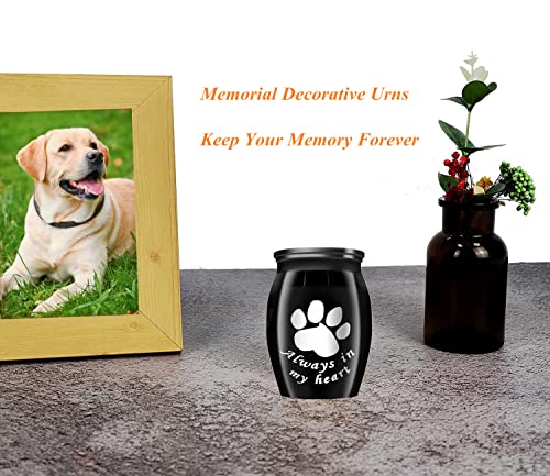 Small Keepsake Urns for Pet Ashes, 1.58 Inch Mini Cremation Urns for Ash with Paw Pattern,Stainless Steel Decorative Memorial Mini Funeral Urn for Ashes (Paw-1 Pack)