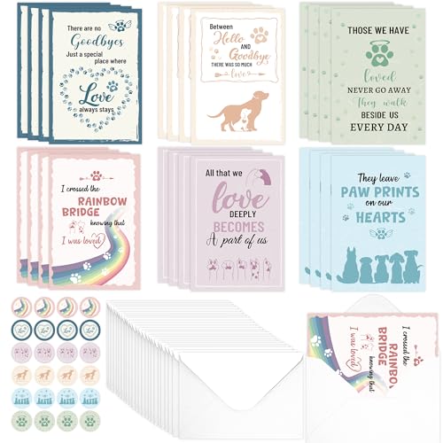 24 Pcs Dog Pet Sympathy Cards - color: Dog Sympathy 02