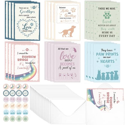 24 Pcs Dog Pet Sympathy Cards - color: Dog Sympathy 02