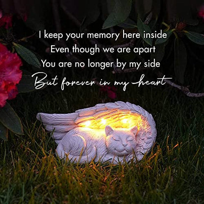 Forever My Guardian Angel Cat Memorial Garden Solar Light Gift