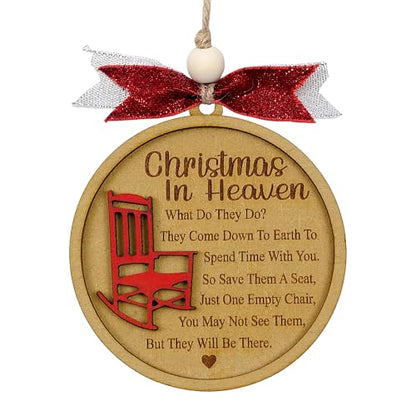Christmas in Heaven with Chair Ornaments, Memorial Christmas Ornaments, Christmas Memorial Keepsake, for Grandma Grandpa Mom Dad. - style: Christmas in Heaven