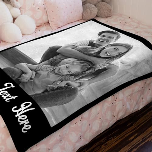 XINLING Custom Memorial Blanket with Pictures for Loss of Loved One Personalized Photo Blanket Customized Sympathy Gifts in Memory of Mom Dad Grandma Grandpa(1 Photo) - color: 1 Photo