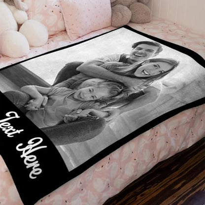 XINLING Custom Memorial Blanket with Pictures for Loss of Loved One Personalized Photo Blanket Customized Sympathy Gifts in Memory of Mom Dad Grandma Grandpa(1 Photo) - color: 1 Photo