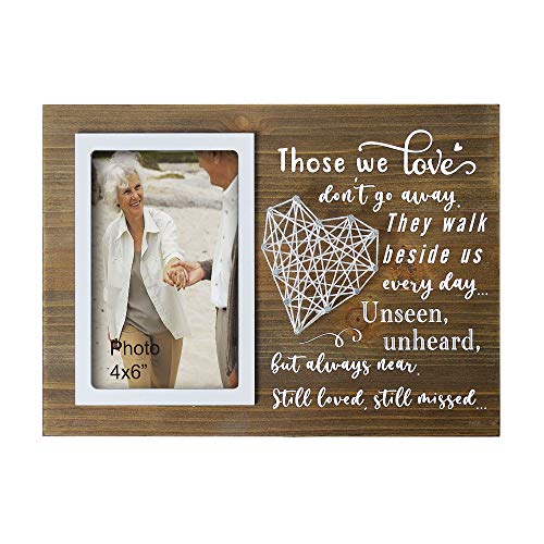 Buecasa Wooden Memorial Picture Frame 4x6 Inches Photo - Bereavement Sympathy Gifts for Loss of Loved One