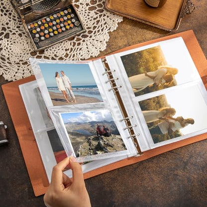 Leather Photo Album for 4x6 Pictures Photo Book With 30 Writing Paper for Family Wedding Anniversary Baby Vacation Picture Album (Brown) - color: Brown
