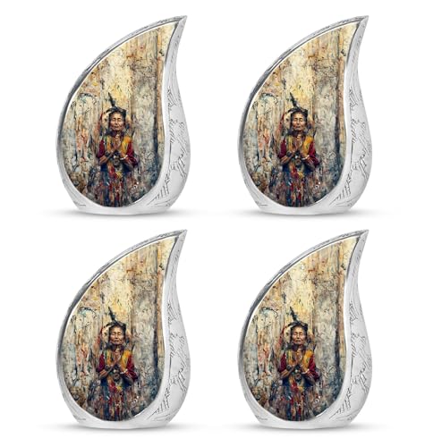 Native American Urn - Tear Drop Urns for Ashes - Decorative Urns - Cremation Urns Adult - Cremation Urns for Burial (3 inch Pack of 4) - size: Keepsake-4