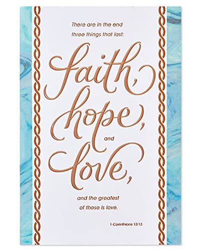 American Greetings Sympathy Card for Loss (Praying That God Will Comfort Your Heart) - color: Faith, Hope, and Love