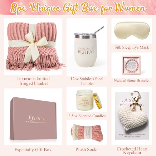 Get Well Soon Gifts Basket for Women, Care Package for Women After Surgery, Self Care Set, Inspirational Thinking of You ＆Feel Fetter Gifts for Friend Sick