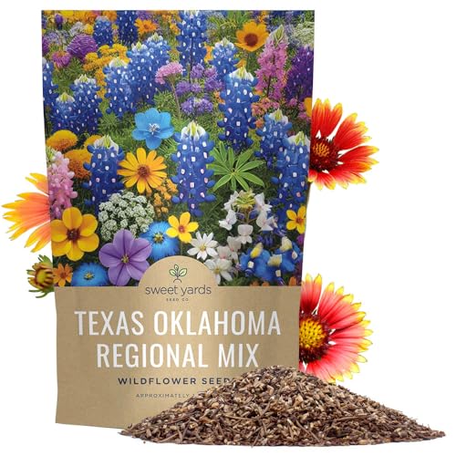 Texas Oklahoma Regional Mix Seeds for Planting - Bulk 1 Pound Bag - Over 240,000 Native Seeds - Open Pollinated and Non GMO - size: Bulk 1 Pound, style: Texas / Oklahoma Regional Mix