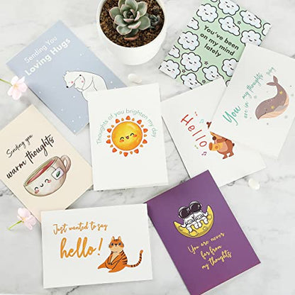 Mr. Pen- Thinking of You Cards with Envelopes, 20 Unique Design | Large 5”x7”, Thinking of You Card, Blank Inside, Greeting Cards Thinking of you, Encouragement Cards - color: Cheerful