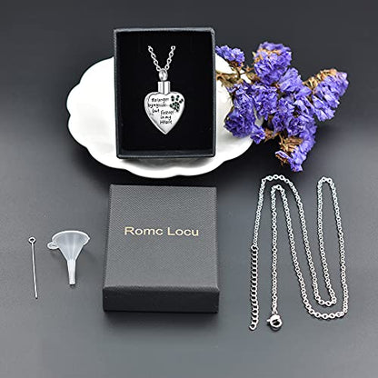 Fashion Pet Cremation Jewelry Stainess Steel Heart Keepsake Ashes Necklace Dog Cat Paw Memorial Urn Pendant - color: Gold