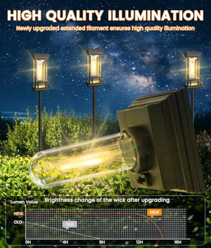 4 Pack Bright Solar Garden Lights, Solar Pathway Lights Outdoor Waterproof - color: Warm White, size: 4 Pack