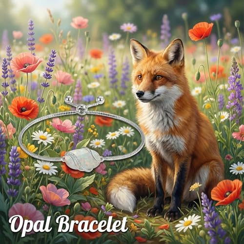 Hummingbird/Bee/Black Cat/Butterfly/Dragonfly Bracelet 925 Sterling Silver Opal Bracelet Opal Jewelry Gifts for Women Mom Wife - style: Opal