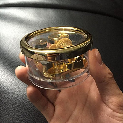 Tiny Wind Up Circle in Gold DIY Musical Box Beautiful Melody Gift Song YOU ARE MY SUNSHINE