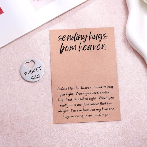 Aesnefe Pocket Hug from Heaven Token, Memorial Gifts for Loss of Loved One, Sympathy Condolence Keepsake, Remembrance Gifts for Loss of Mom Dad Grandma Grandpa Son Daughter - color: Silver