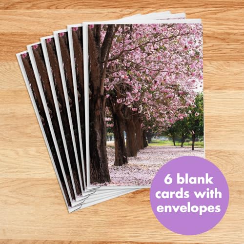 Designer Greetings For Your Words, Blank Cards 6 Pack - color: Cherry Blossom Trees