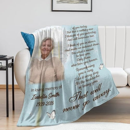 Custom Memorial Blanket with Picture Personalized Sympathy Remembrance Condolences Bereavement Gifts Sympathy Gifts for Loss of Loved One Mother Dad Grandma Grandpa Sister Daughter Friend - color: Design4