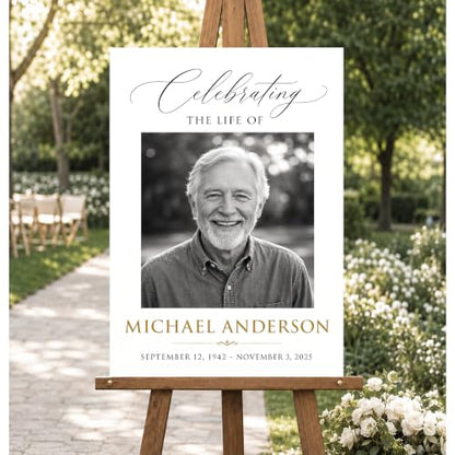 Personalized Funeral Celebration Of Life Welcome Sign #1 - color: Style 1
