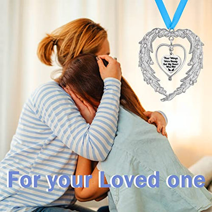 Angel Wing Memorial Christmas Ornaments, Remembrance Sympathy Gifts,Your Wings were Ready But My Heart were Not Ornament for Xmas Tree,in Memory of Loved one Gifts for Loss of Loved one