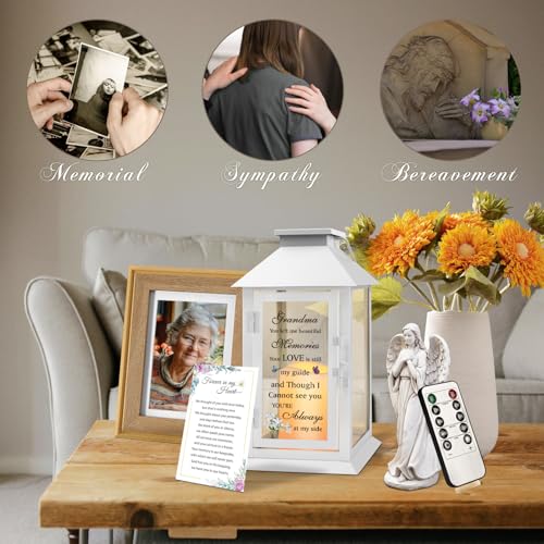 Memorial Lantern for Grandmother's Remembrance with LED Candle - color: Grandma
