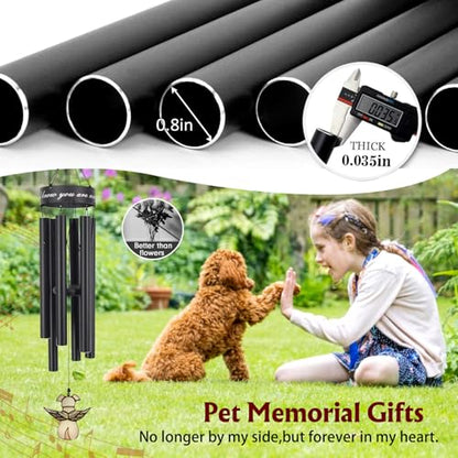 Pet Memorial Wind Chimes for Dogs, 30 Inches Paw Print Pet Remembrance Gift - color: Dogwings