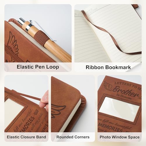 Memorial Gifts for Loss of Husband - Letters to My Husband in Heaven Grief Journal & Pen Set, Leather A5 Notebook With Photo Cover, Sympathy Bereavement Gifts for Widow, Loss of Spouse Memorial Gift Set - style: Husband