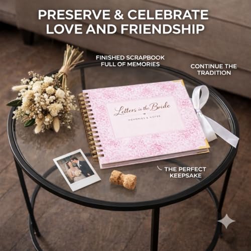 Letters to the Bride Scrapbook Kit, Bridal Shower Guest Book Alternative - color: pink