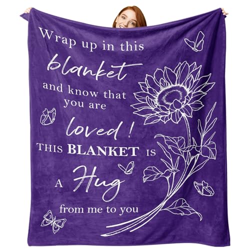 Get Well Gifts for Women Men Flannel Throw Blanket, Thinking of You - size: 50 X 60