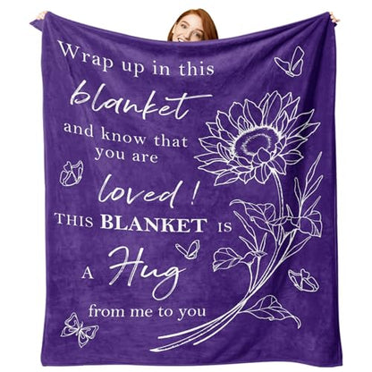 Get Well Gifts for Women Men Flannel Throw Blanket, Thinking of You - size: 50 X 60