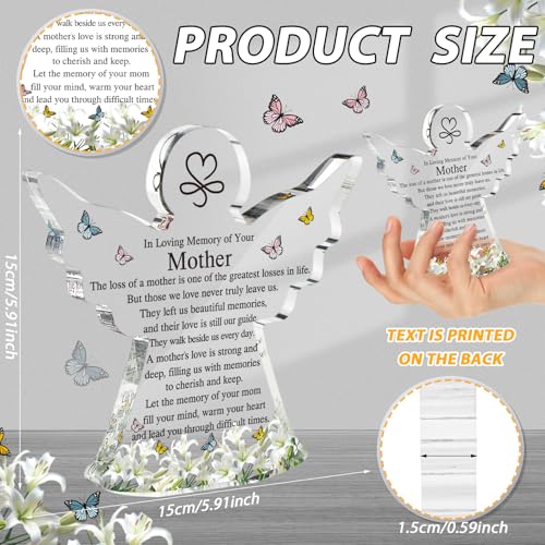 Jetec Sympathy Gifts for Loss Acrylic Angel Memorial Bereavement,Mother - style: Mother