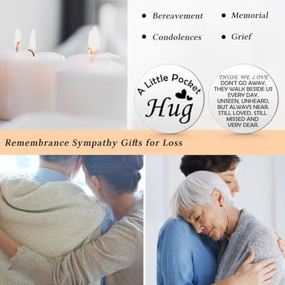 Pocket Hug Token Coin Holder Keychain Sympathy Memorial Gifts for Loss of Mom Dad Grief Bereavement Remembrance Gift for Loss of Mom Dad Dog Grandma Sister Brothers Condolence Funeral Sentimental Gift