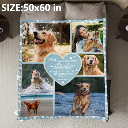 Ship Next Day, Custom Pet Memorial Blanket with Photos - Printed in USA, Personalized Pet Memorial Gifts for Dogs Cats Loss of Pet Sympathy Gift Dog Bereavement Remembrance Pet Loss Gifts - color: Style 15 - Pet
