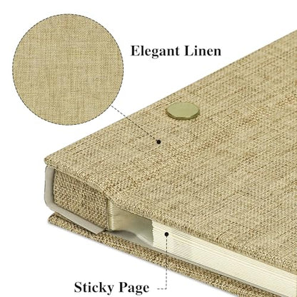 Linen Self Adhesive Photo Album 10x10 40 Pages Khaki | Window cover, Small Scrapbook album, 2x3 4x6 5x7 photos, Family photos, Everyday memories - color: Khaki, size: 40 Pages (20 Sheets), 10 x 10 Inch