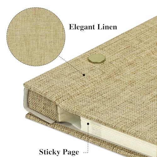 Linen Self Adhesive Photo Album 12x12 60 Pages Khaki | Window cover, Scrapbook album, 4x6 5x7 8x10 photos, Family stories, New parent gifts - color: Khaki, size: 60 Pages (30 Sheets), 12 x 12 Inch