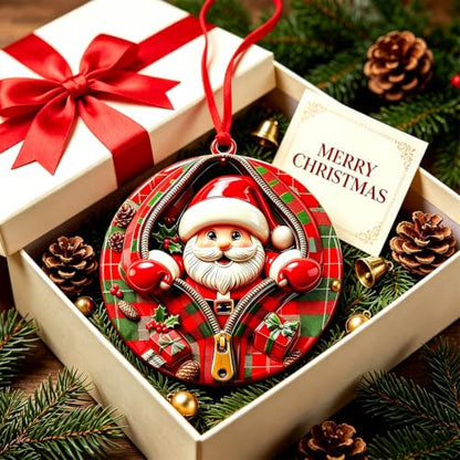 Santa Ornaments for Christmas Tree, 2026 Christmas Ornaments,3D Santa Claus - color: Santa