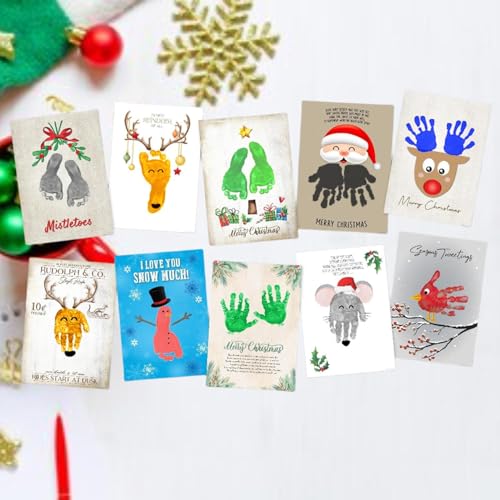 Baby Handprint and Footprint XL Size Kit,2 Pcs Baby Handprint Ink Pads with Clean-Touch & 6 Imprint Cards Safe for Baby, Baby Keepsake, Pet Paw Print - color: Black