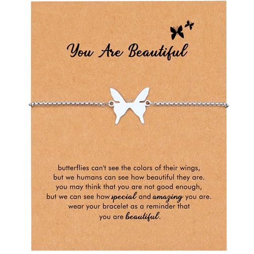 RZKING Bracelet For Women, Birthday Thank You Inspirational Gifts For Women - style: Butterfly