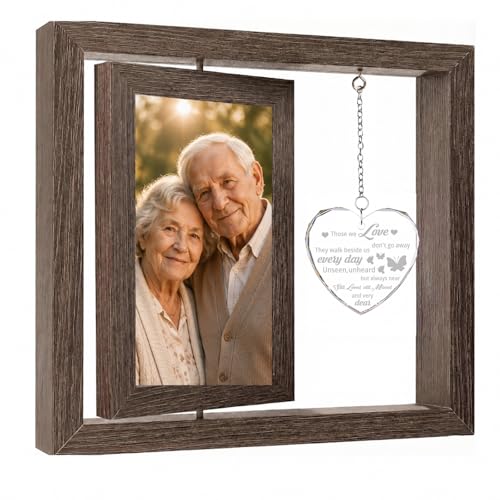 Memorial Sympathy Gifts for Loss of Loved One, Bereavement Remembrance Picture Frame for Loss of Mom Dad, In Memory of Loved One Gifts, Condolence Funeral Sentimental Gift, Rotating Frame Displays Two 4x6 Photos - size: Those We Love