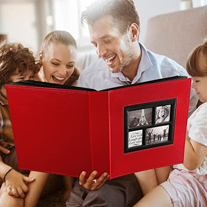 Ywlake Photo Album 4x6 500 Pockets Photos, Extra Large Capacity Family Wedding Picture Albums Holds 500 Horizontal and Vertical Photos Red - color: Red, size: 500 Pockets